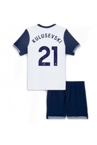 Fotbalové Dres Tottenham Hotspur Dejan Kulusevski #21 Dětské Domácí Oblečení 2024-25 Krátký Rukáv (+ trenýrky)